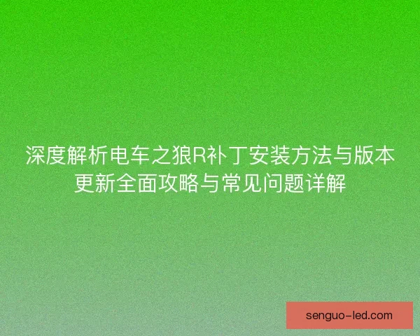 深度解析电车之狼R补丁安装方法与版本更新全面攻略与常见问题详解