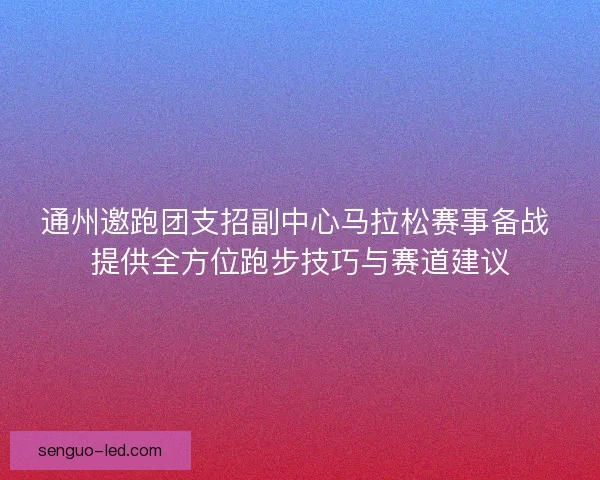 通州邀跑团支招副中心马拉松赛事备战 提供全方位跑步技巧与赛道建议